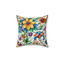 Flower Spun Polyester Square Pillow