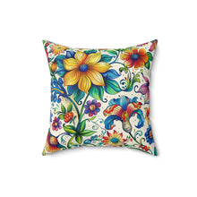 Flower Spun Polyester Square Pillow