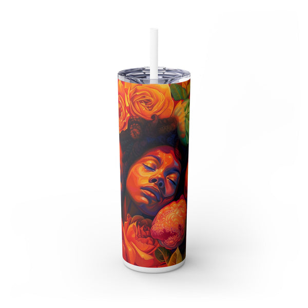 Oil painting  Skinny Tumbler with Straw, 20oz