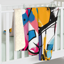 Abstract Sherpa Fleece Blanket