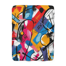 Abstract Sherpa Fleece Blanket