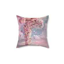 Floral letter Spun Polyester Square Pillow