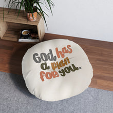 God Tufted Floor Pillow, Round