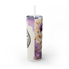 Arabic Flower Skinny Tumbler with Straw, 20oz