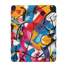 Abstract Sherpa Fleece Blanket