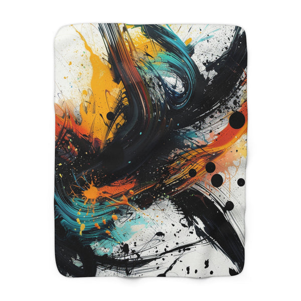 Abstract Sherpa Fleece Blanket