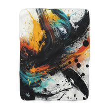 Abstract Sherpa Fleece Blanket