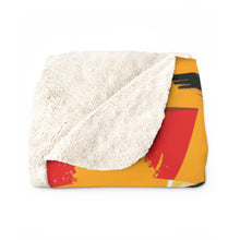 Abstract Sherpa Fleece Blanket