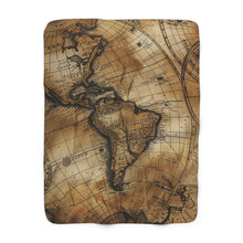 Old World Map Sherpa Fleece Blanket