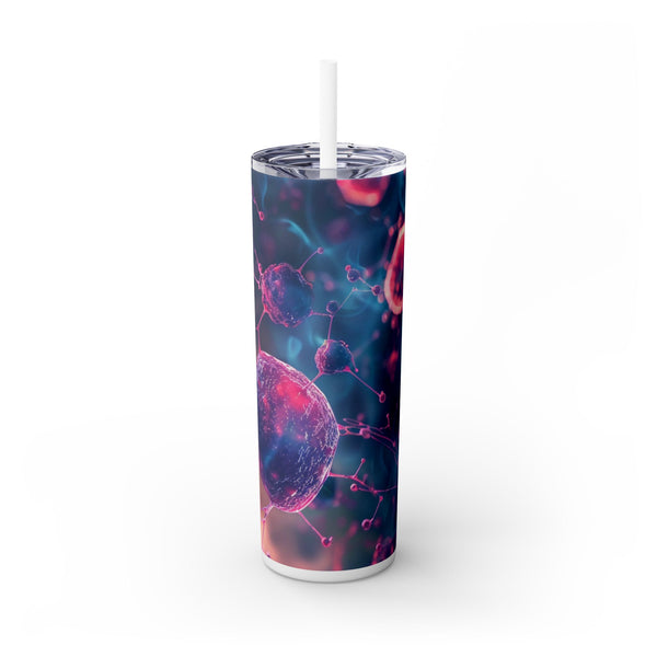 Abstract Skinny Tumbler with Straw, 20oz