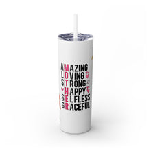 Amazing Skinny Tumbler with Straw, 20oz