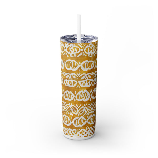 Pattern Skinny Tumbler with Straw, 20oz