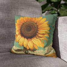 Solo sunflower  Spun Polyester Square Pillowcase