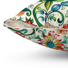 Flower Spun Polyester Square Pillow