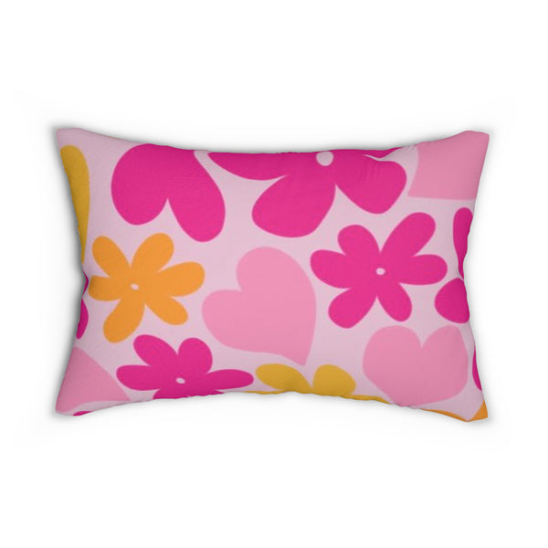 Flower Spun Polyester Lumbar Pillow