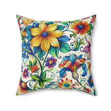 Flower Spun Polyester Square Pillow