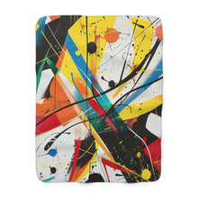 Abstract Sherpa Fleece Blanket