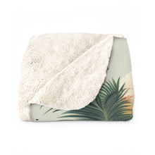 Serene beach-themed Sherpa Fleece Blanket