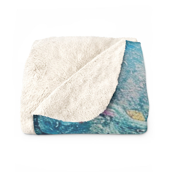 Colorful coral reefs and marine life Sherpa Fleece Blanket