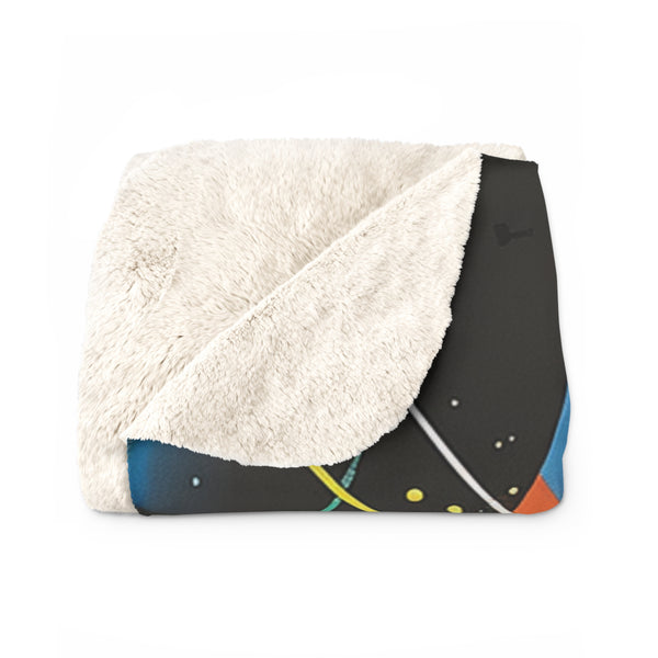 Abstract Sherpa Fleece Blanket