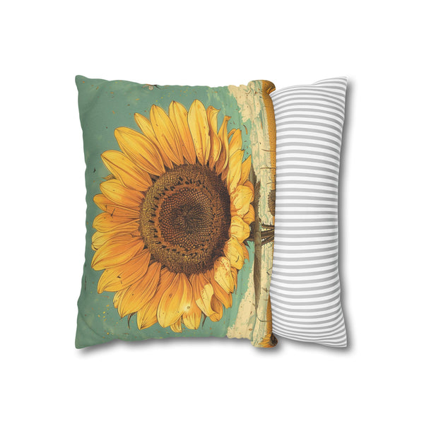 Solo sunflower  Spun Polyester Square Pillowcase