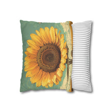 Solo sunflower  Spun Polyester Square Pillowcase