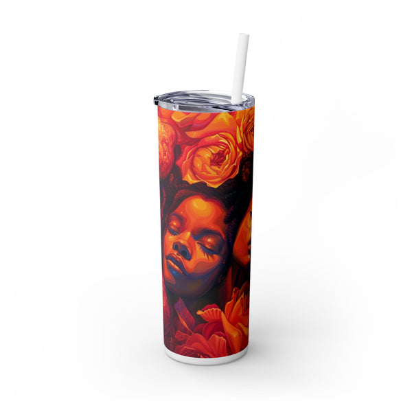 Oil painting  Skinny Tumbler with Straw, 20oz