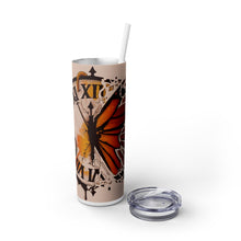 Butterfly Skinny Tumbler with Straw, 20oz