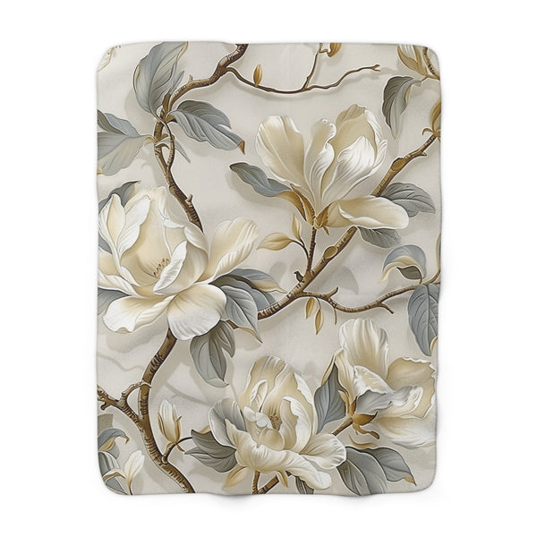 Flower Sherpa Fleece Blanket