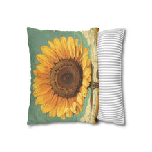 Solo sunflower  Spun Polyester Square Pillowcase