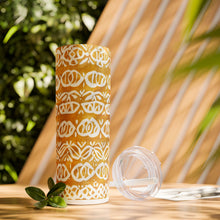 Pattern Skinny Tumbler with Straw, 20oz