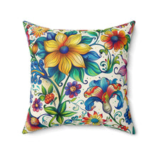 Flower Spun Polyester Square Pillow