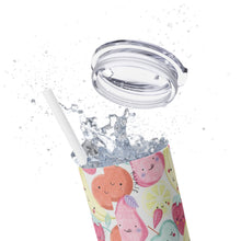 Pattern Skinny Tumbler with Straw, 20oz