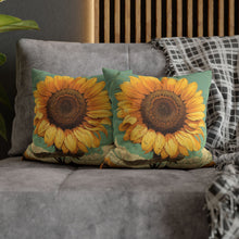 Solo sunflower  Spun Polyester Square Pillowcase