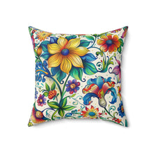 Flower Spun Polyester Square Pillow