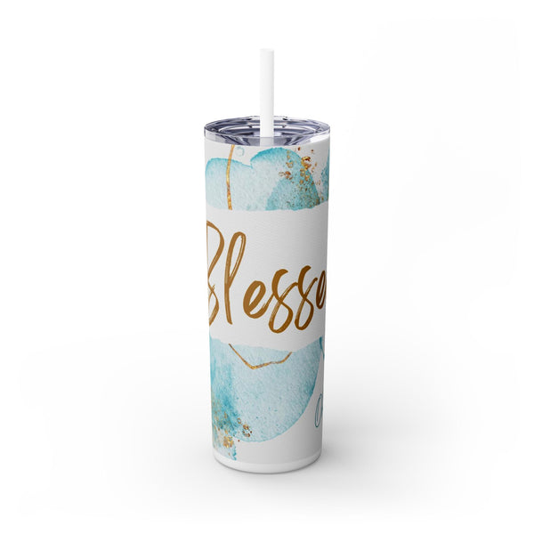 Blessed Skinny Tumbler with Straw, 20oz