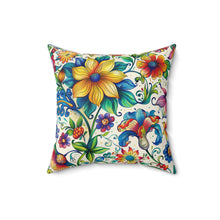 Flower Spun Polyester Square Pillow