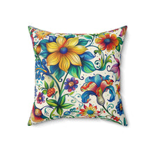 Flower Spun Polyester Square Pillow