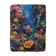 Coral reefs and marine life Sherpa Fleece Blanket