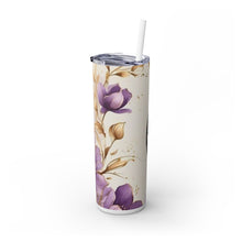 Arabic Flower Skinny Tumbler with Straw, 20oz