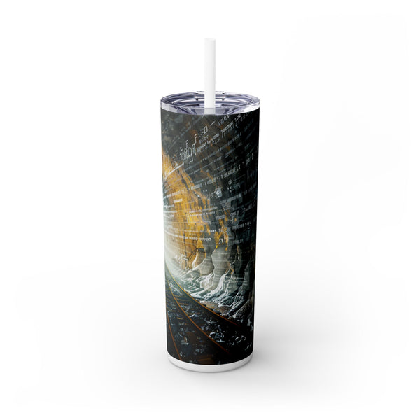 A digital  Skinny Tumbler with Straw, 20oz