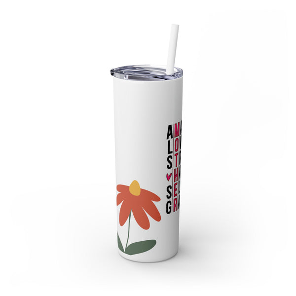 Amazing Skinny Tumbler with Straw, 20oz