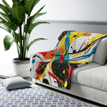 Abstract Sherpa Fleece Blanket