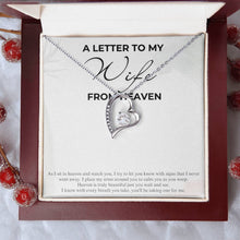 A Letter to my Wife from Heaven Love Necklace with On Demand Message Card