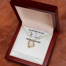 A Letter to my Wife from Heaven Love Necklace with On Demand Message Card