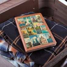 Vintage Inspiring Location Graphic Leather Journal