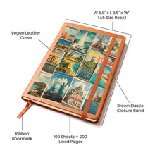 Vintage Inspiring Location Graphic Leather Journal