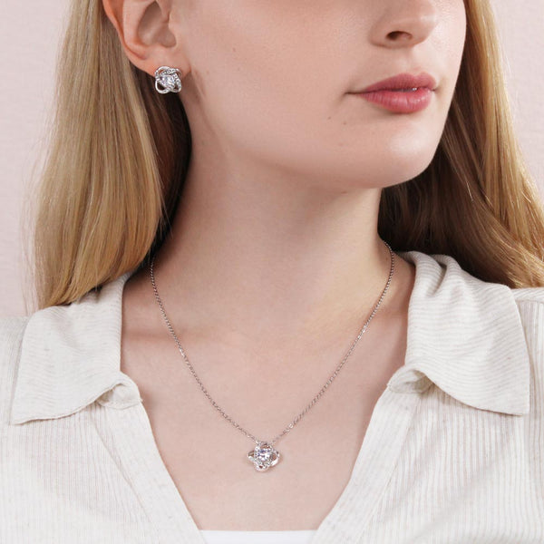 YOU & ME  Love Knot Earring & Necklace Set