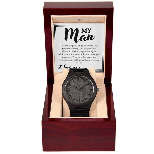 My Man Wooden Watch + MC (NO ENGRAVING)