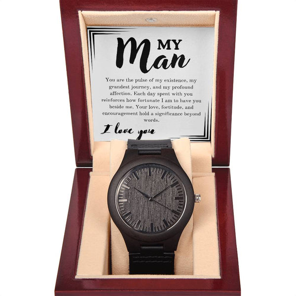 My Man Wooden Watch + MC (NO ENGRAVING)